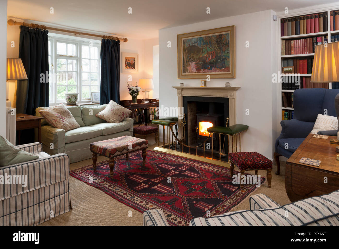 Very traditional sitting room. Stock Photo