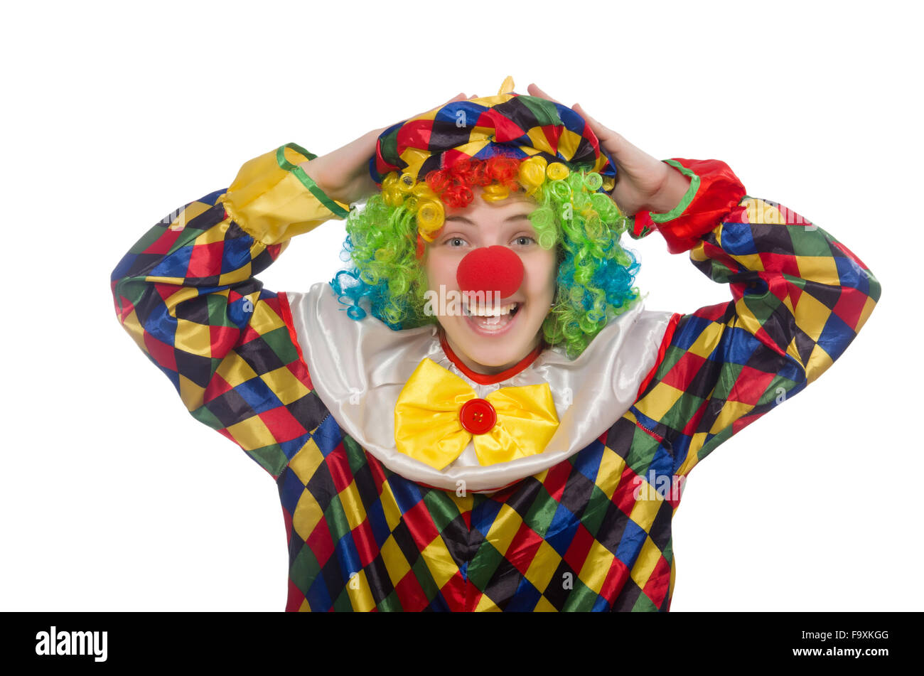 Clown isolated on the white background Stock Photo - Alamy