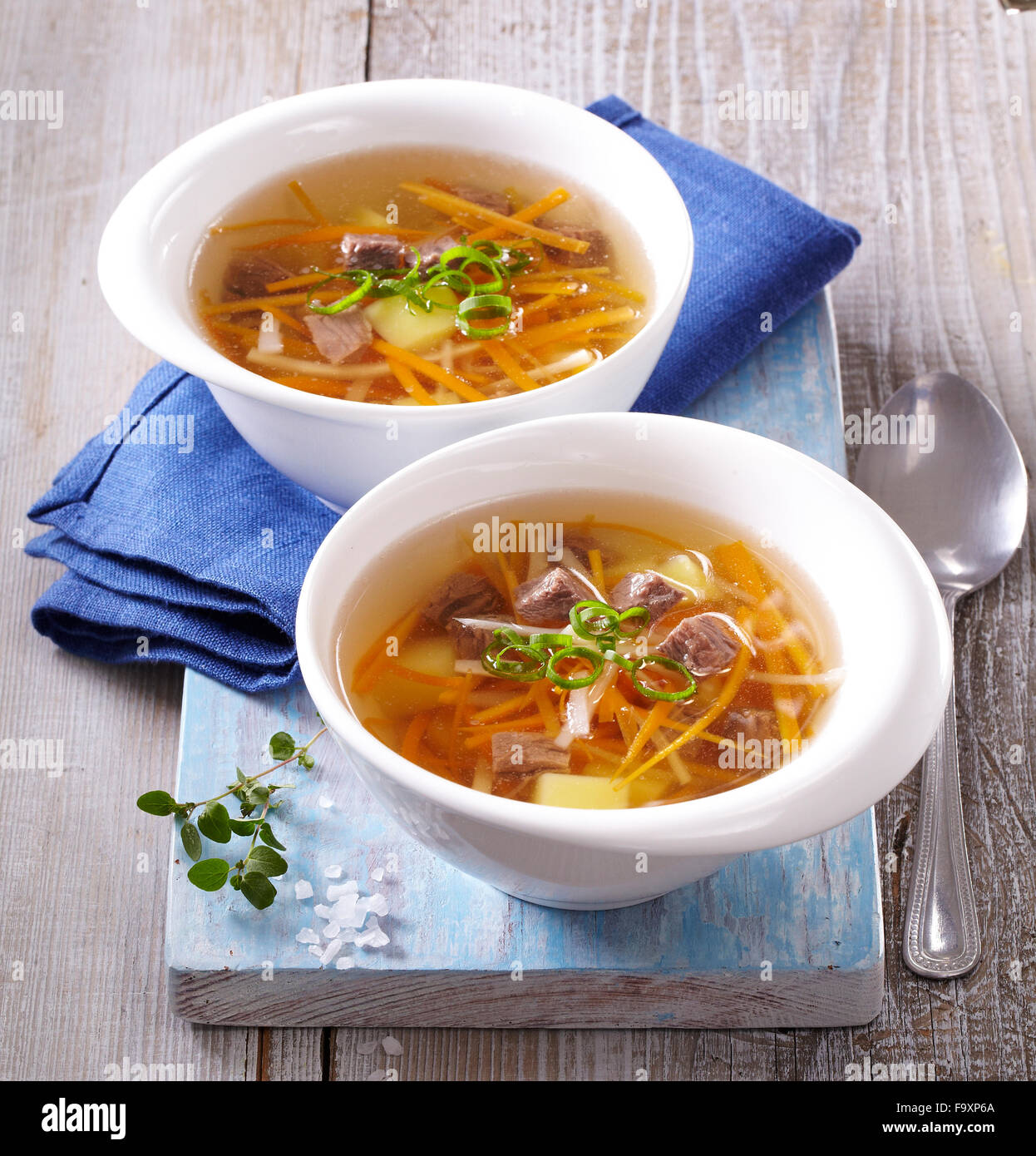 French bouillon (broth Stock Photo Alamy