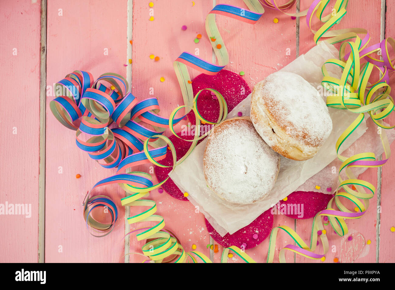 Berliner Doughnuts And Streamers Fasching Stock Photo 92172510