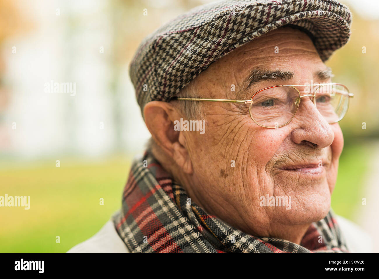 Smiling senior man outdoors Stock Photo