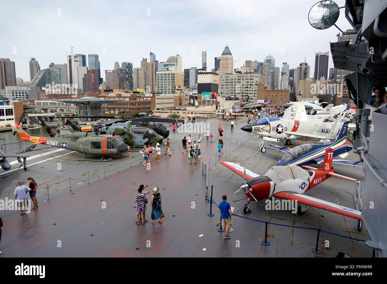 The flight deck of USS Intrepid aircraft carrier.Intrepid Sea, Air & Space Museum. Manhattan, New York City, USA Stock Photo