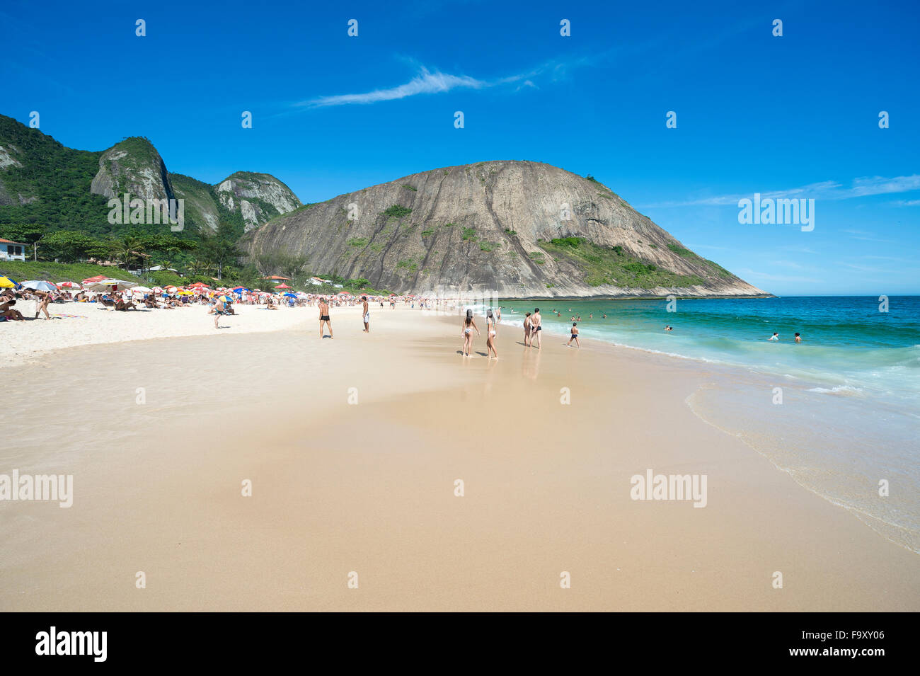 Bright View Of Itacoatiara Beach In Niteroi Popular With Surfers And bright-view-of-itacoatiara-beach-in-niteroi-popular-with-surfers-and