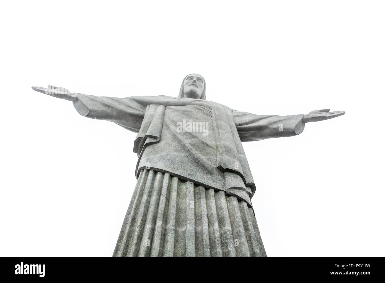 Isolated Christ the Redeemer in Rio de Janeiro, Brazil Stock Photo