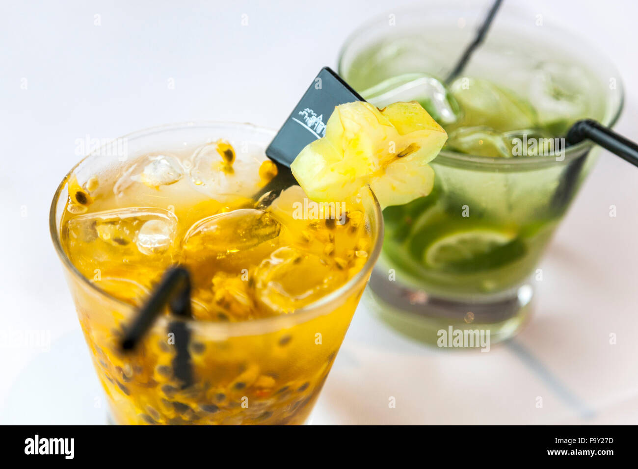 Brazil's national cocktails - caipirinhas Stock Photo