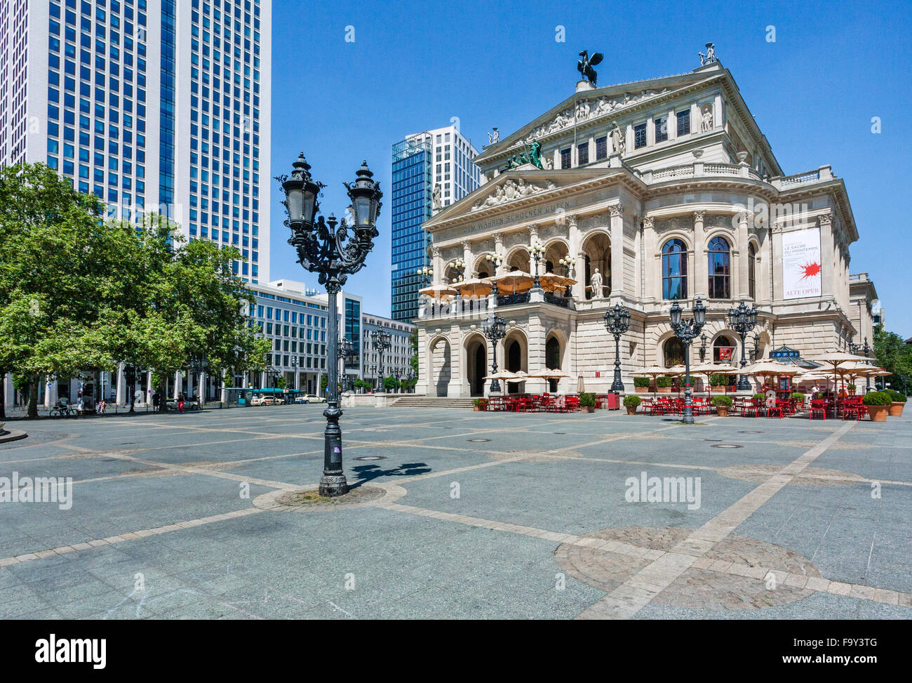 Germany, Hesse, Frankfurt am Main, Opera Square with view of the Old Opera, Alte Oper Stock Photo