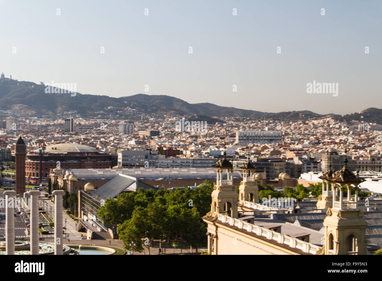 Panoramic view of Barcelona Skyline. Spain Stock Photo - Alamy