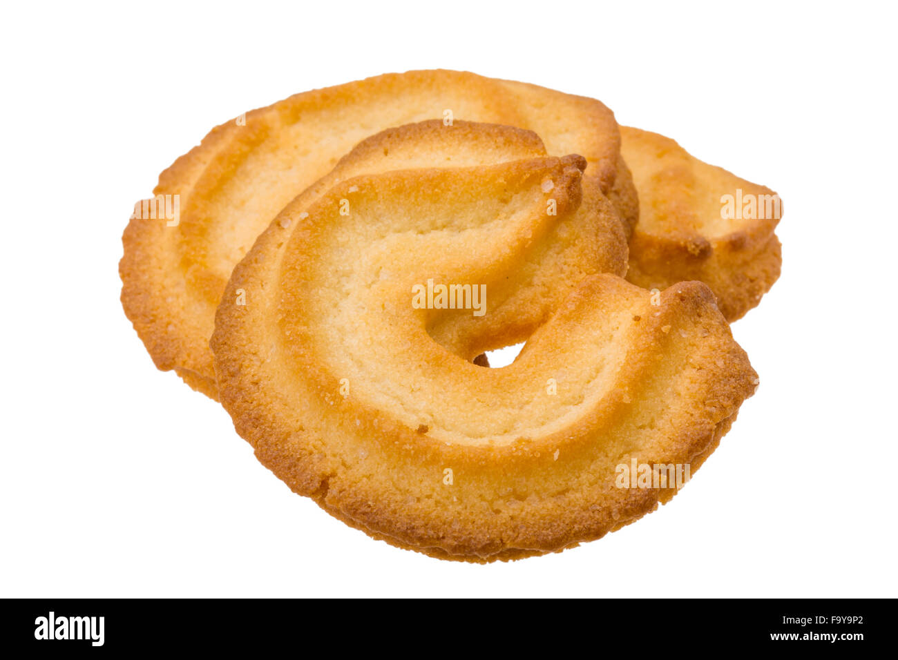 Dutch butter cookies isolated Stock Photo