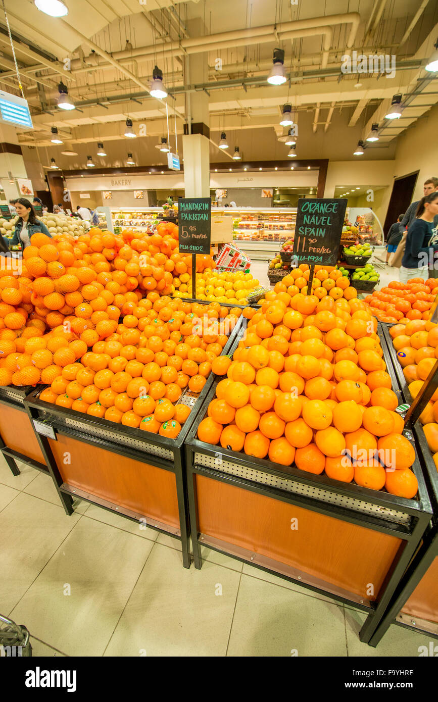 Dubai - JANUARY 7, 2014: Dubai Supermarket Waitrose on January 7 in Dubai, UAE. Dubai Supermarket Waitrose is the largest superm Stock Photo