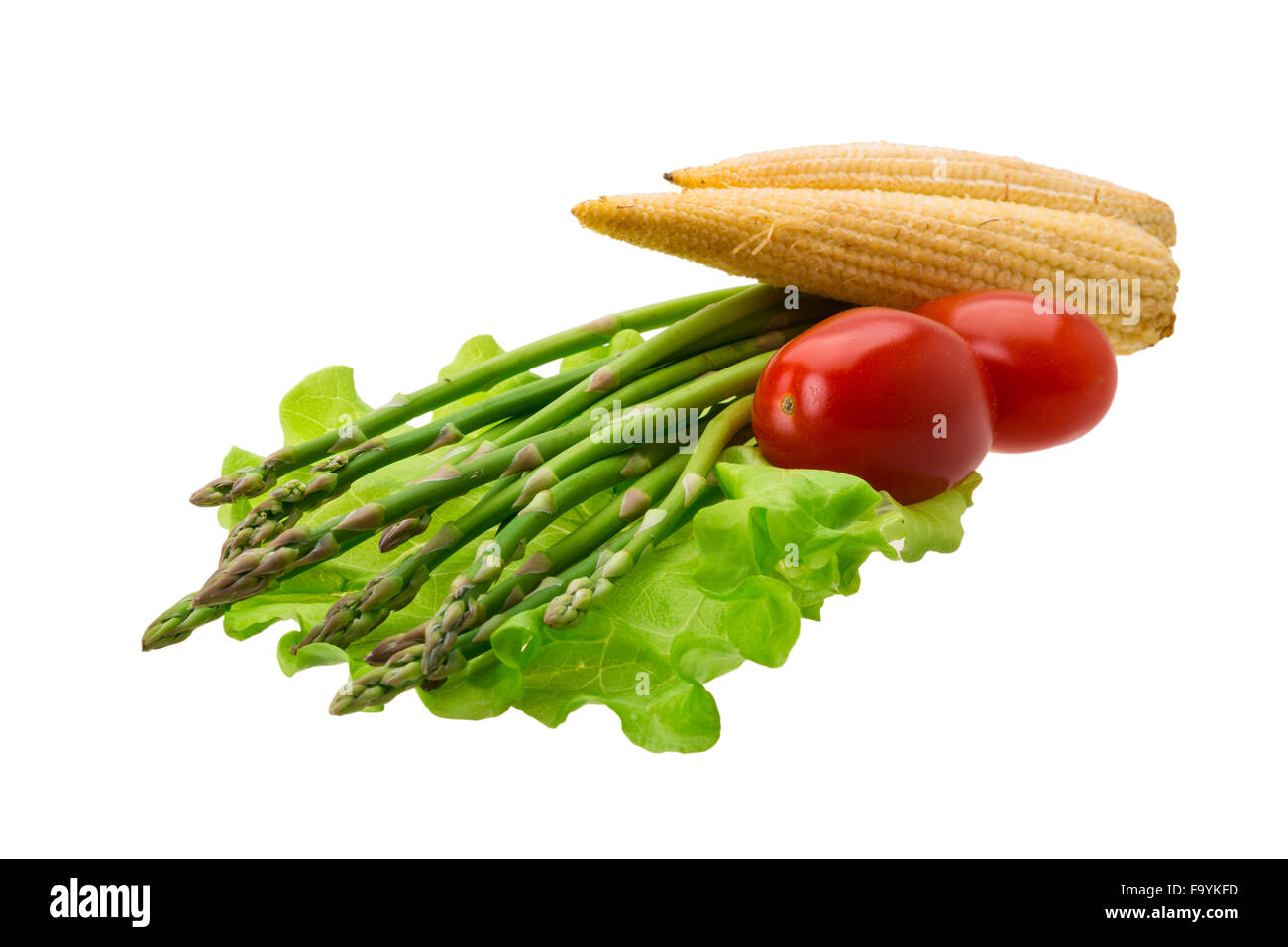 Baby corn with asparagus Stock Photo Alamy