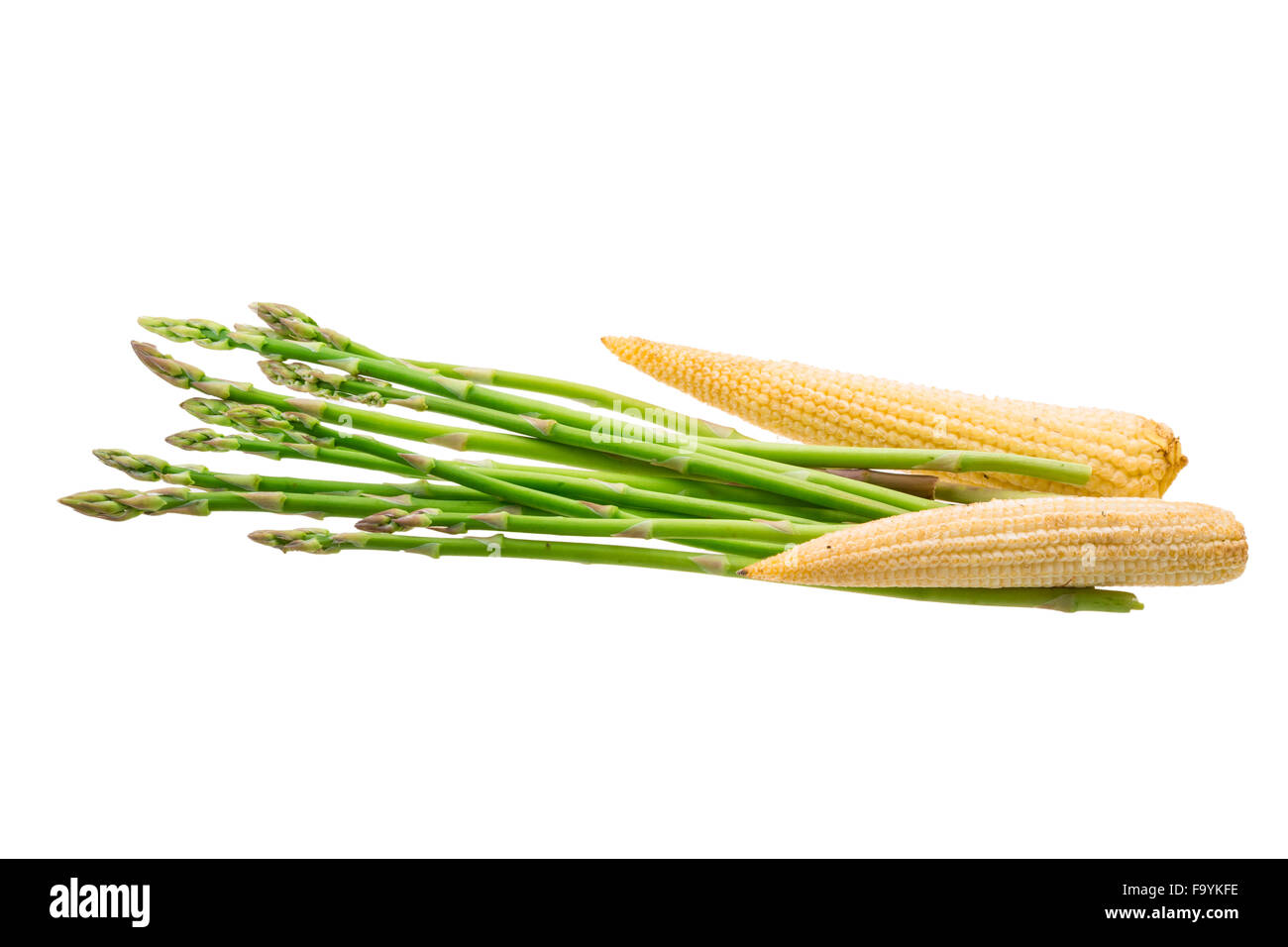 Baby corn with asparagus Stock Photo Alamy