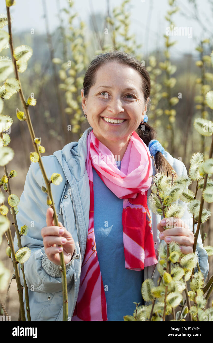 portrait of happy mature woman in spring Stock Photo - Alamy