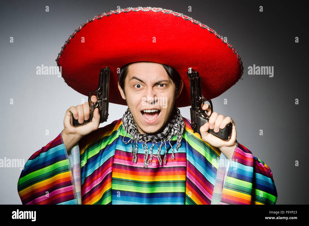 Angry mexican man in sombrero hi-res stock photography and images