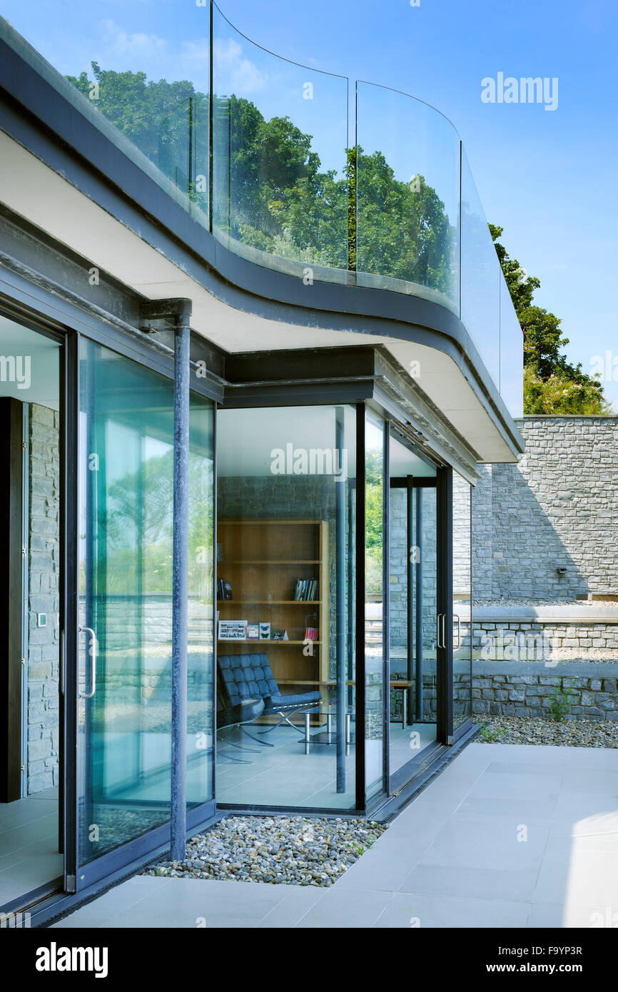 Exterior Of A Modern House From The Patio Looking In To The