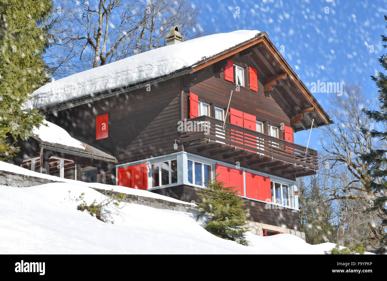 Winter in the Swiss Alps Stock Photo - Alamy