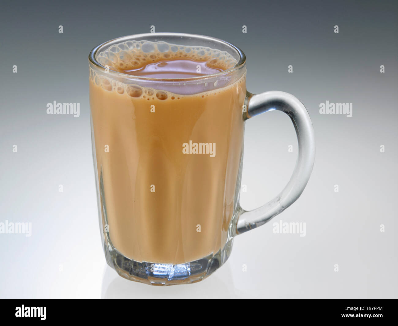 Tea with milk or Teh Tarik in Malaysia Stock Photo