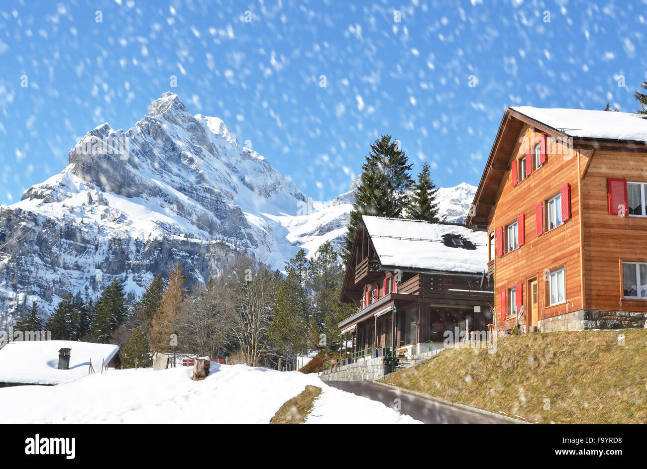 Winter in the Swiss Alps Stock Photo - Alamy