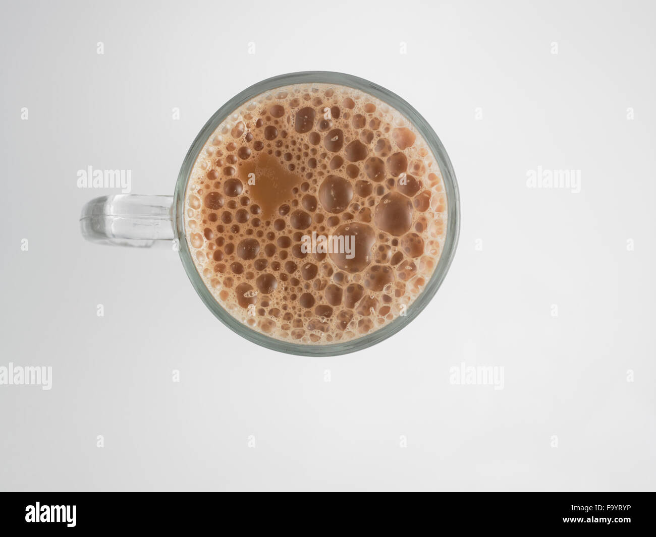 Top view Tea with milk or Teh Tarik in Malaysia Stock Photo