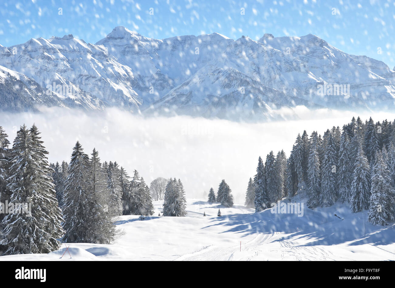 Winter in the Swiss Alps Stock Photo - Alamy