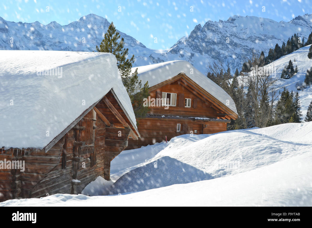 Winter in the Swiss Alps Stock Photo - Alamy