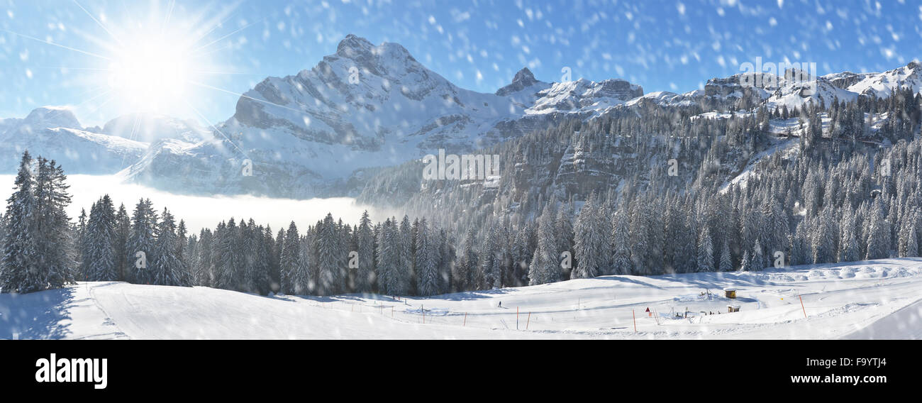 Winter in the Swiss Alps Stock Photo - Alamy
