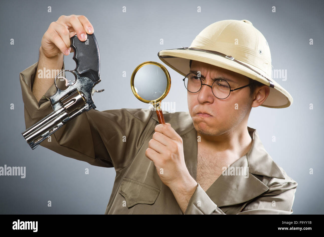 Man wearing pith helmet hi-res stock photography and images - Alamy