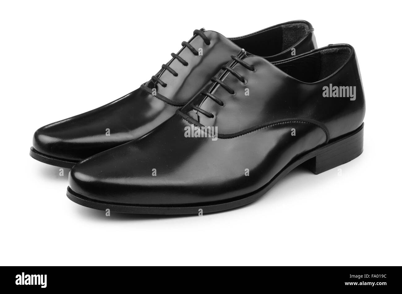 Male black shoes isolated on white Stock Photo Alamy