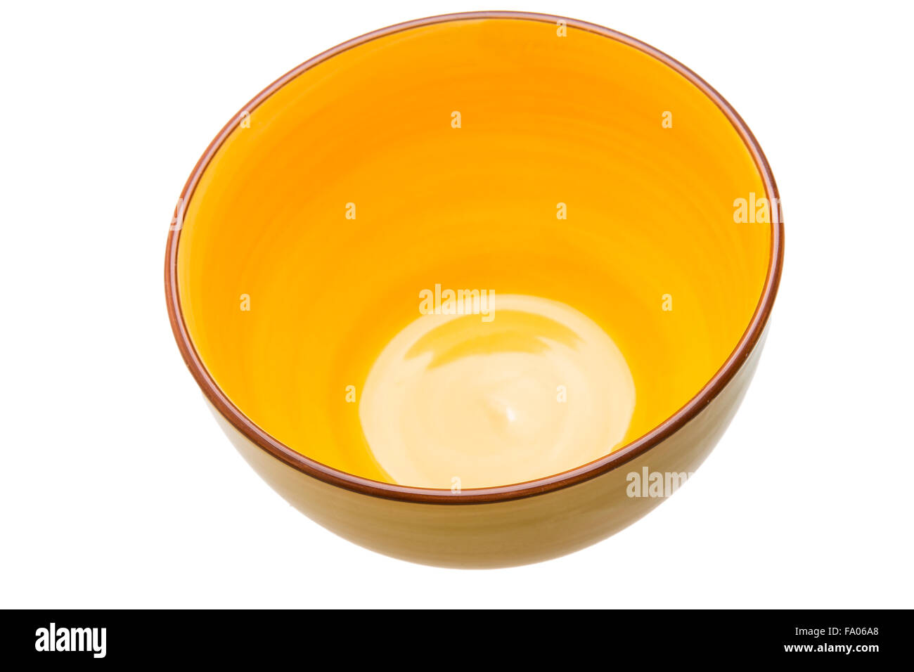 Yellow empty bowl isolated Stock Photo Alamy