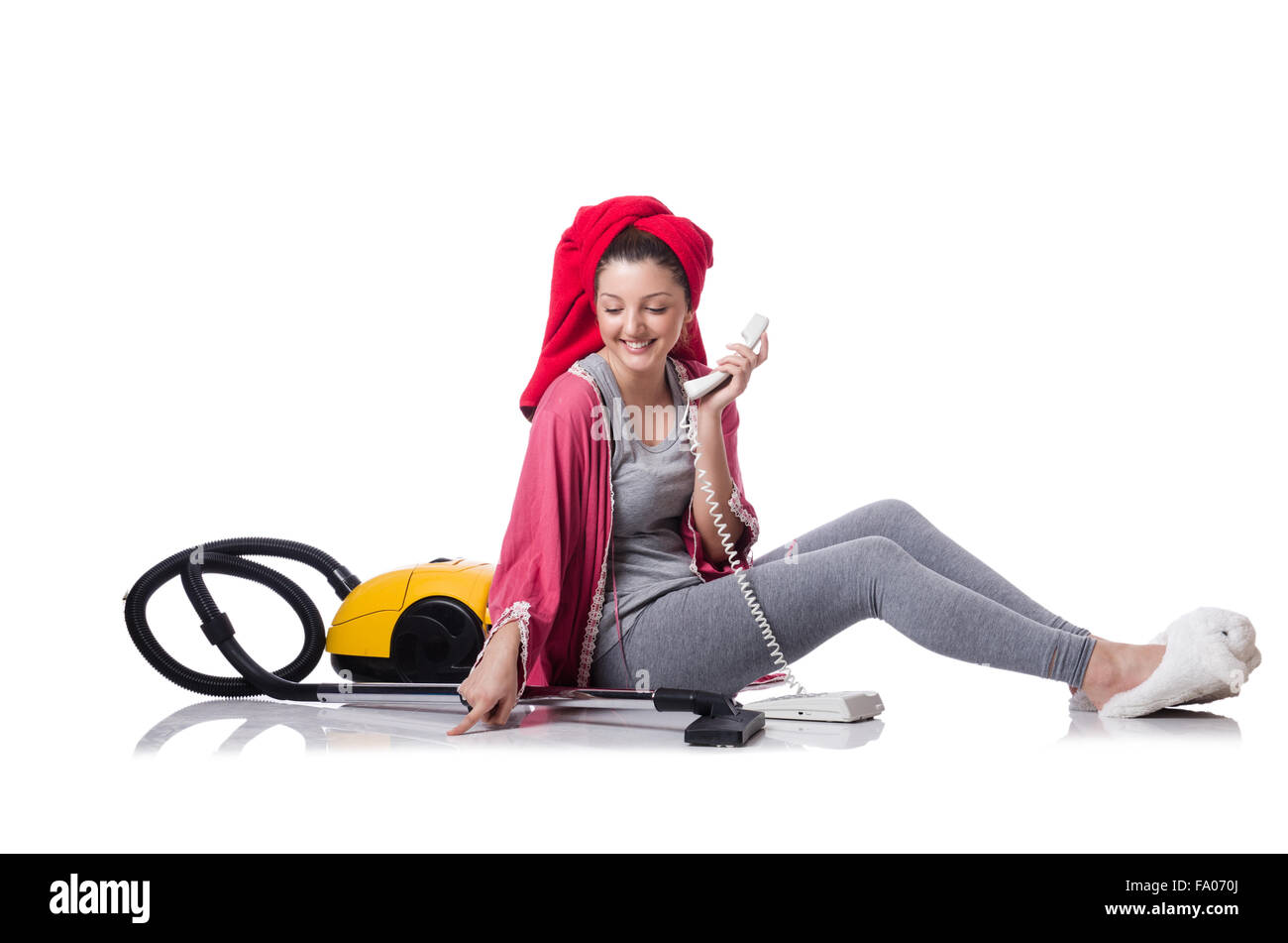 Housewife isolated on white background Stock Photo - Alamy