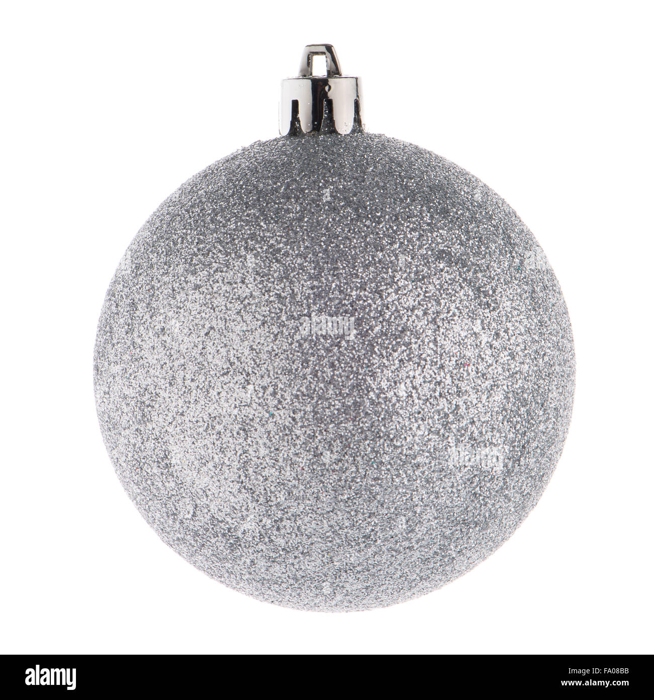 Silver christmas ball isolated on white background Stock Photo - Alamy