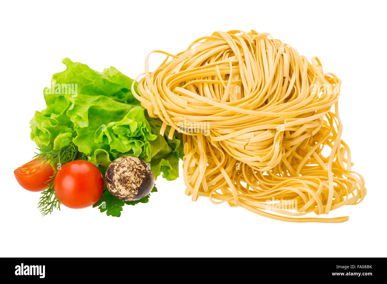Raw egg noodles Stock Photo Alamy