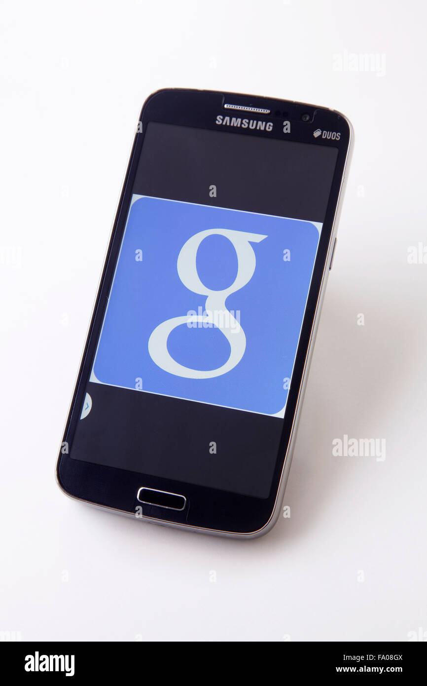 Kuala Lumpur,Malaysia,14th May,2015.Smart phone with Google logo on a screen Stock Photo