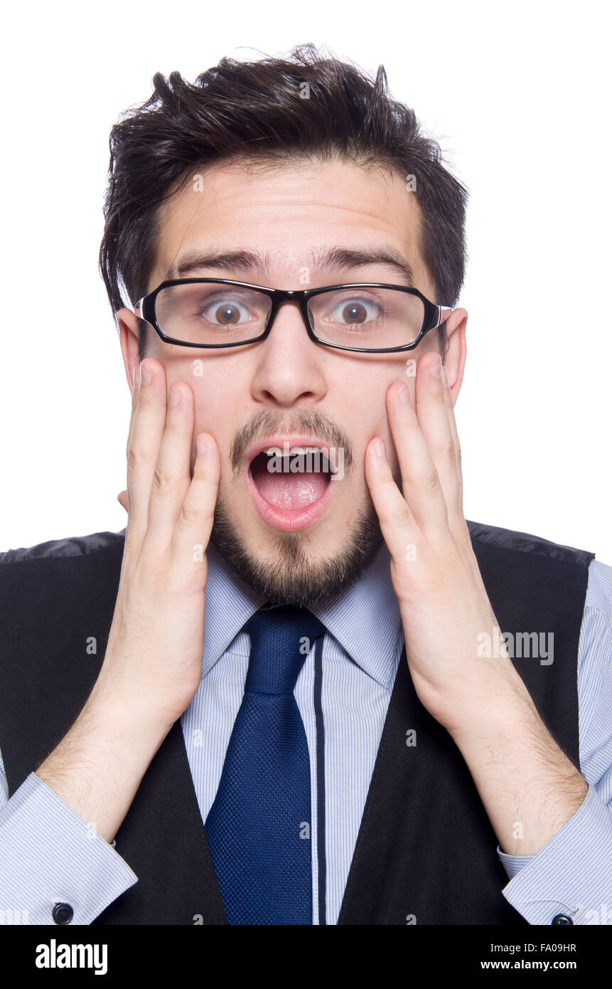 Young businessman isolated on white Stock Photo - Alamy