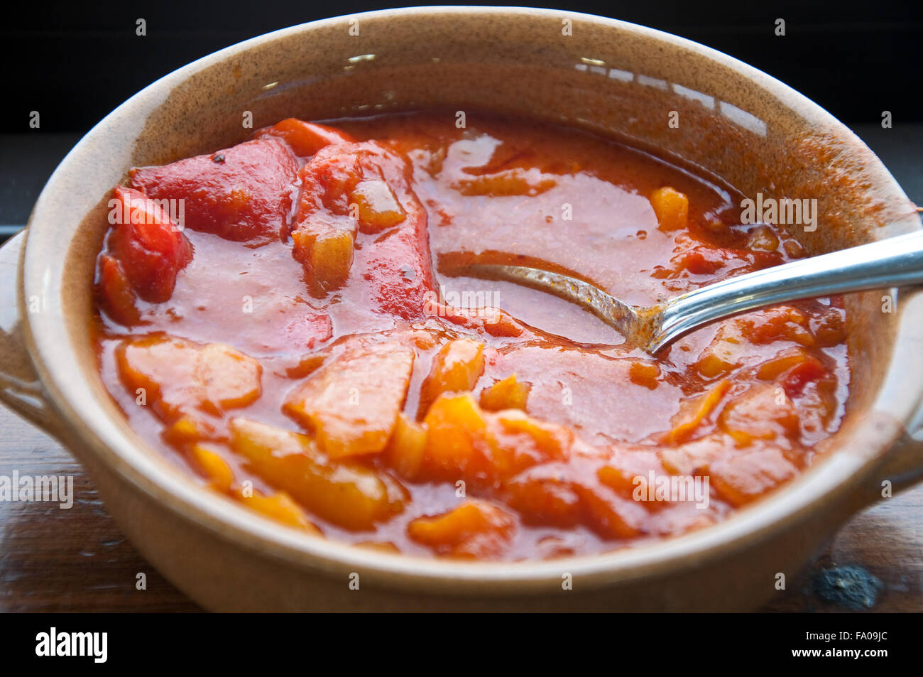 Pepper sauce typical of piedmont who approaches the boiled meat,italy Stock Photo