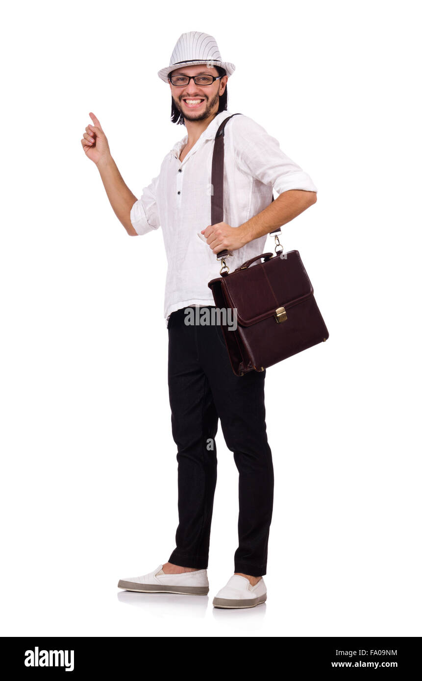 man with handbag