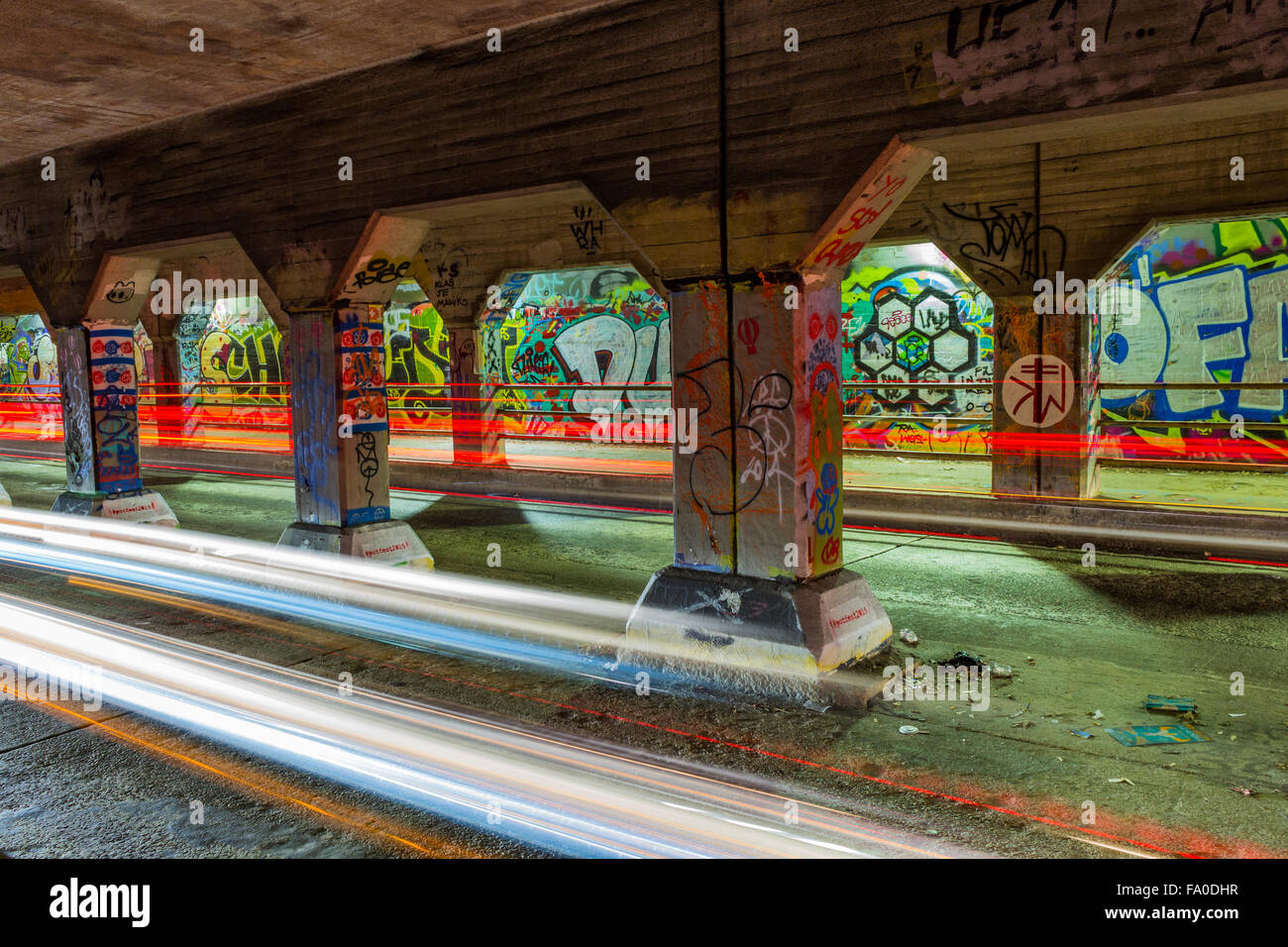 Graffiti on the walls of Krog Street Tunnel in Atlanta, Georgia Stock Photo