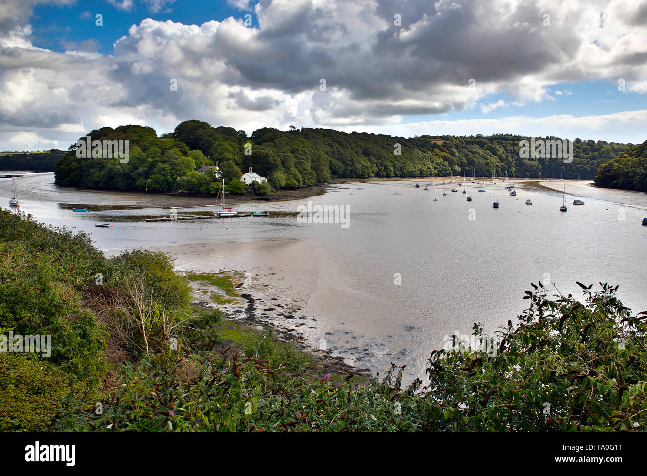 Malpas; View of River Fal; Truro; Cornwall; UK Stock Photo Alamy
