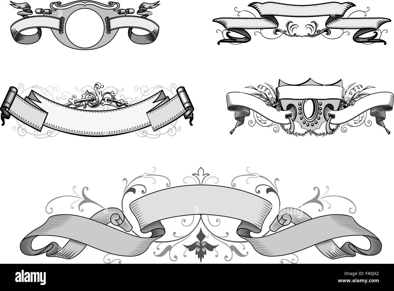 Ribbon banners vector Illustration set for design Stock Vector Image ...