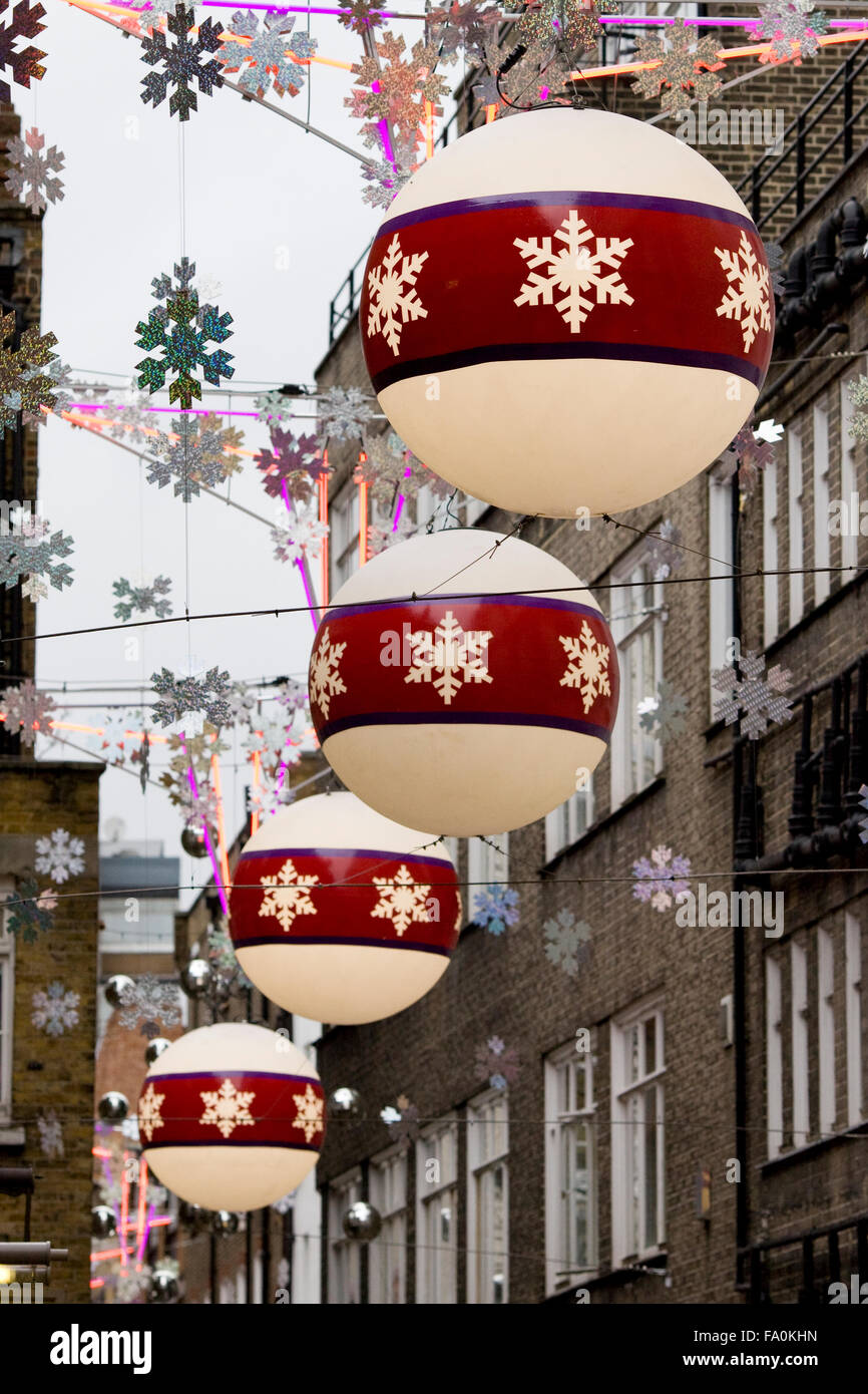 Christmas Decorations London england Stock Photo Alamy