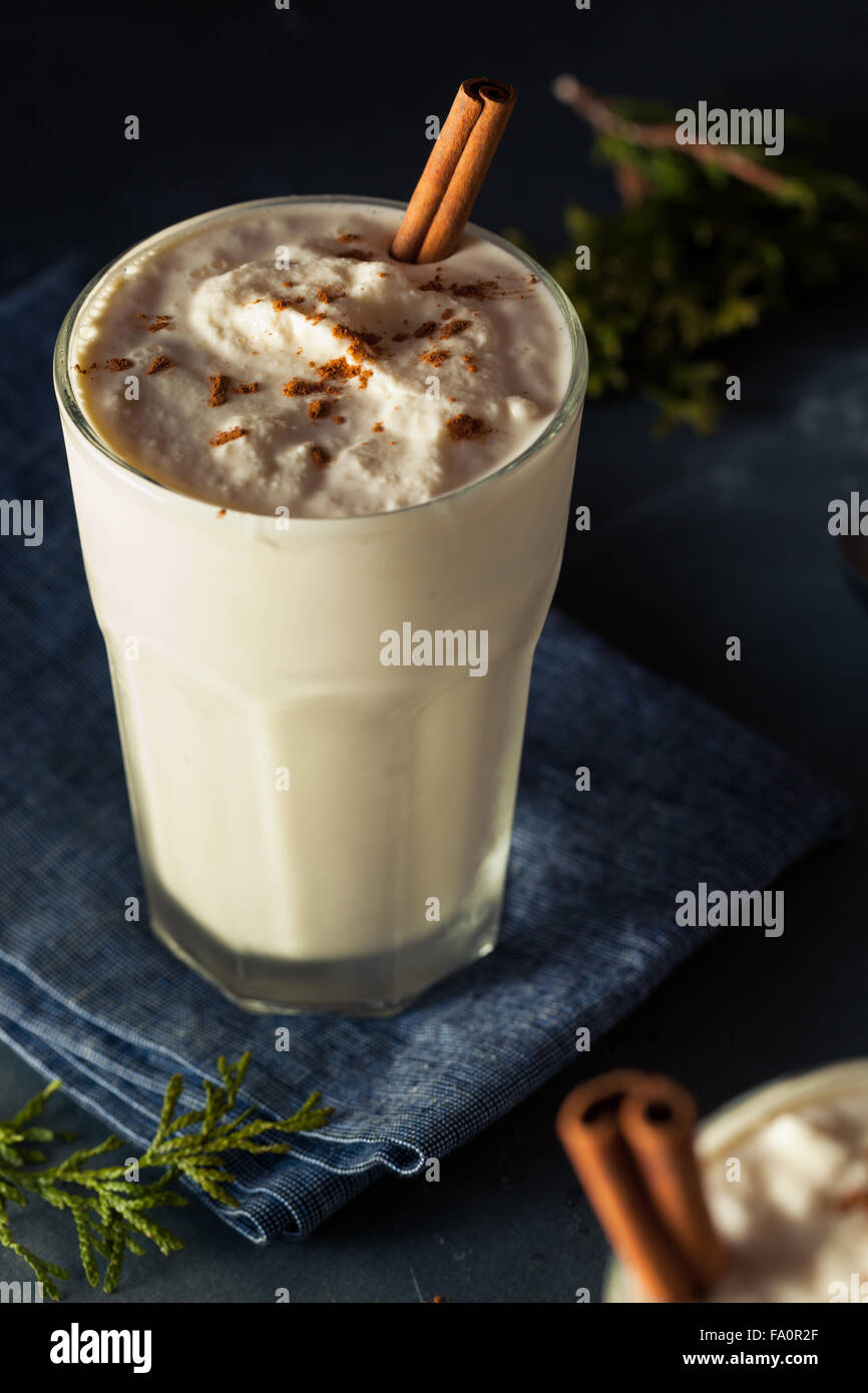 Homemade Eggnog Ice Cream Milkshake for the Holidays Stock Photo Alamy