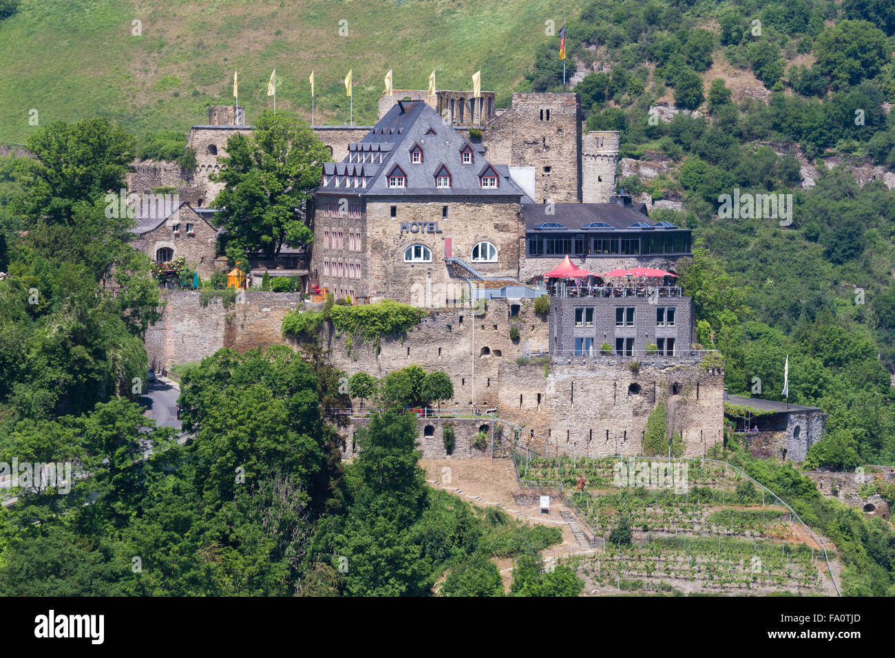 Castle Rheinfels near St. Goar, Upper Middle Rhine Valley, Germany Stock Photo