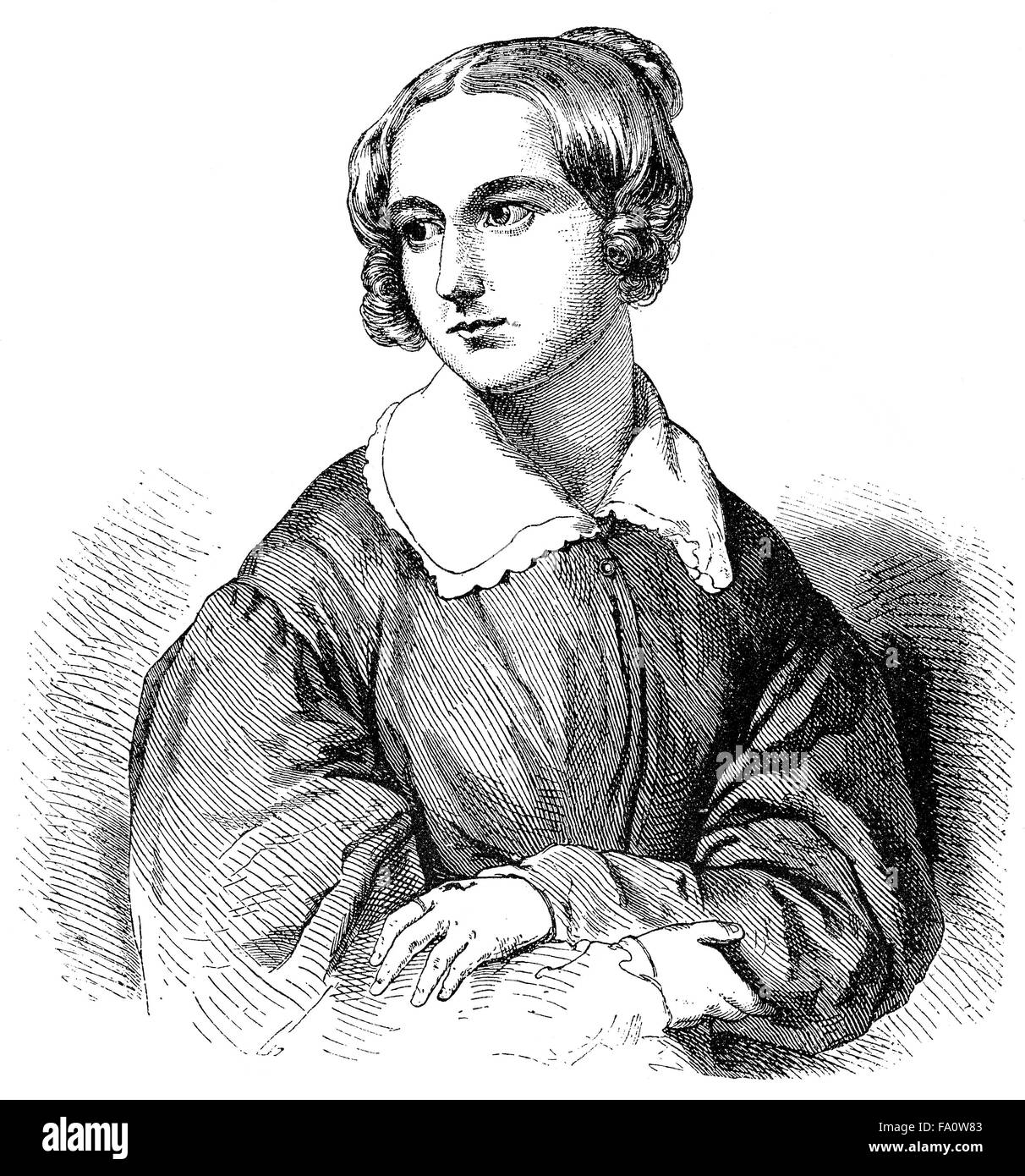 Luise Hensel, 1798-1876, a German religious author and poet, Stock Photo