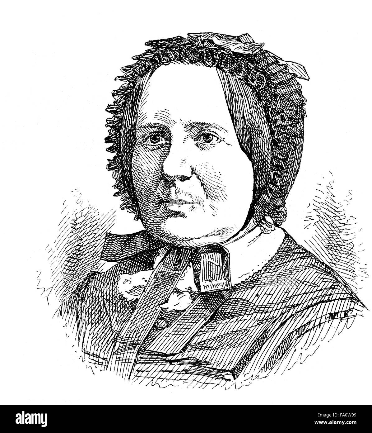 Maria Lenzen, 1814-1882, a German writer, Stock Photo