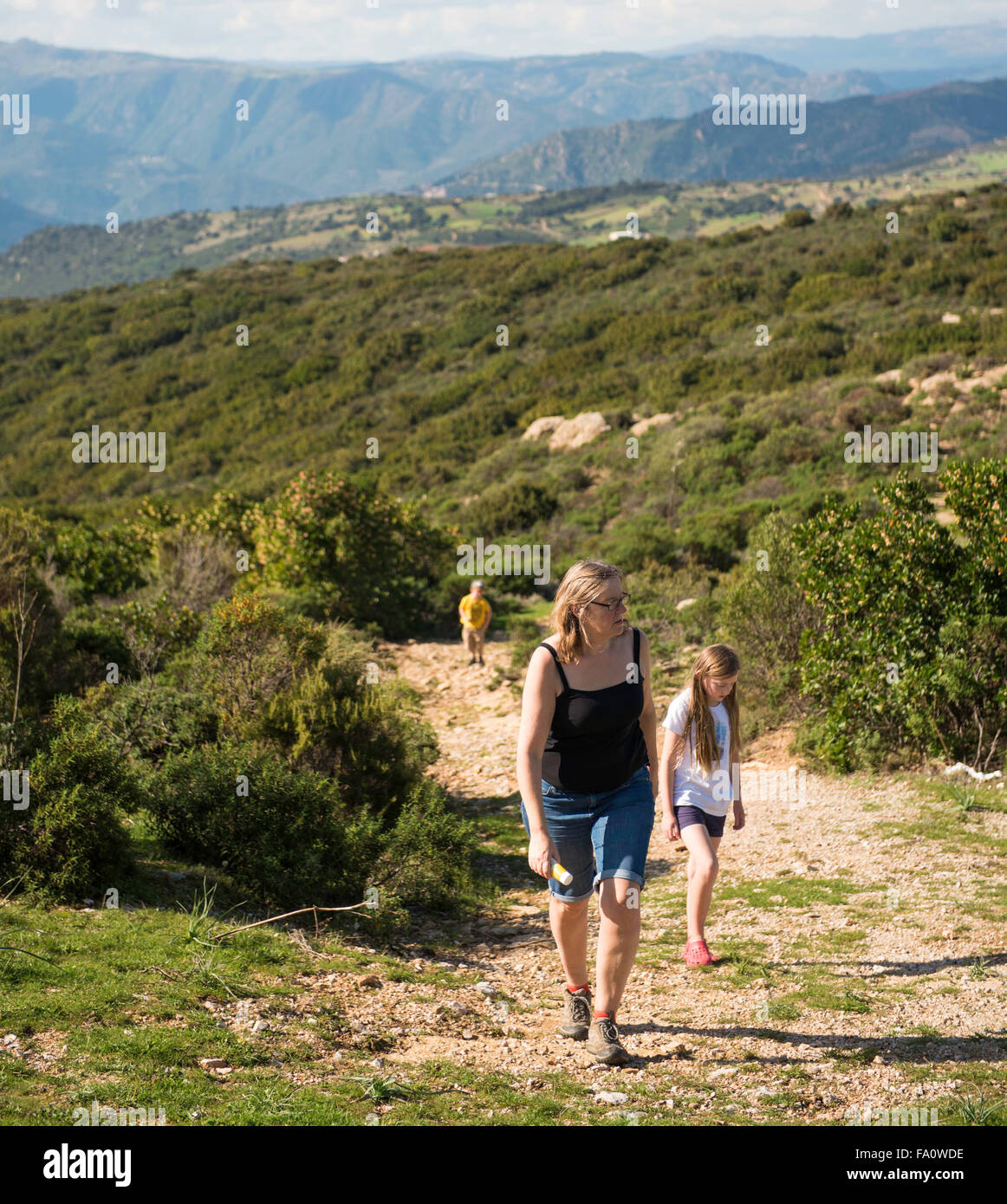 Hill walking near Orune, Sardinia Stock Photo