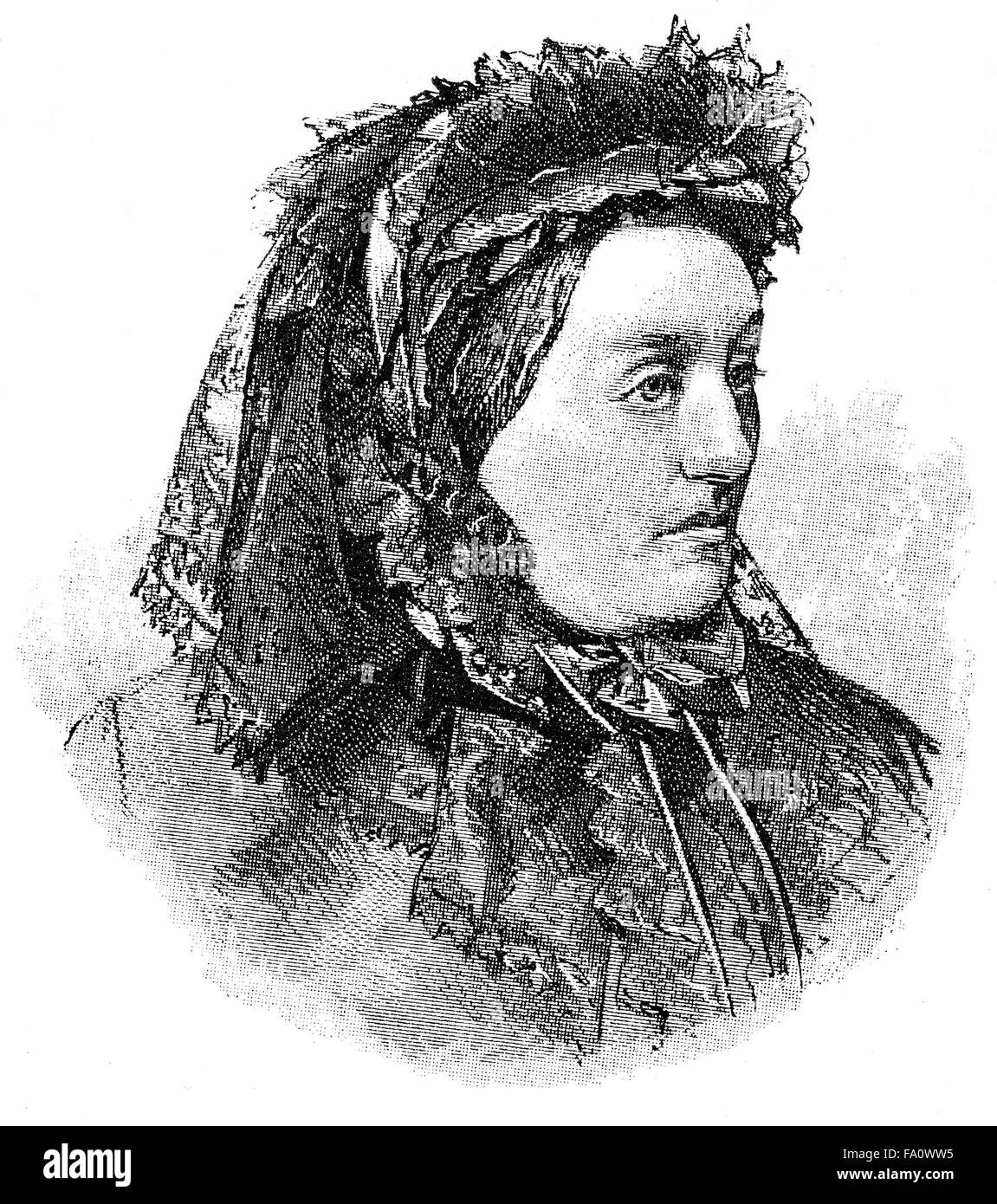 Auguste Hyrtl, 1818-1901, a German writer, Stock Photo