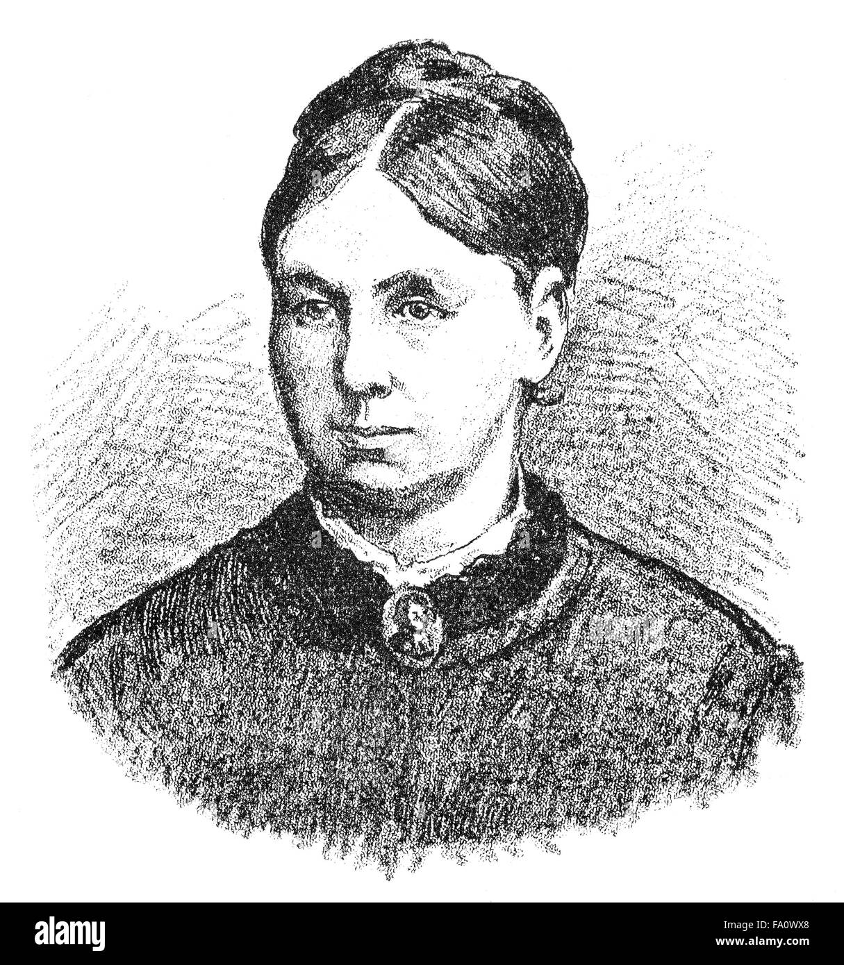 Pauline Schanz, 1828-1913, a German writer, Stock Photo