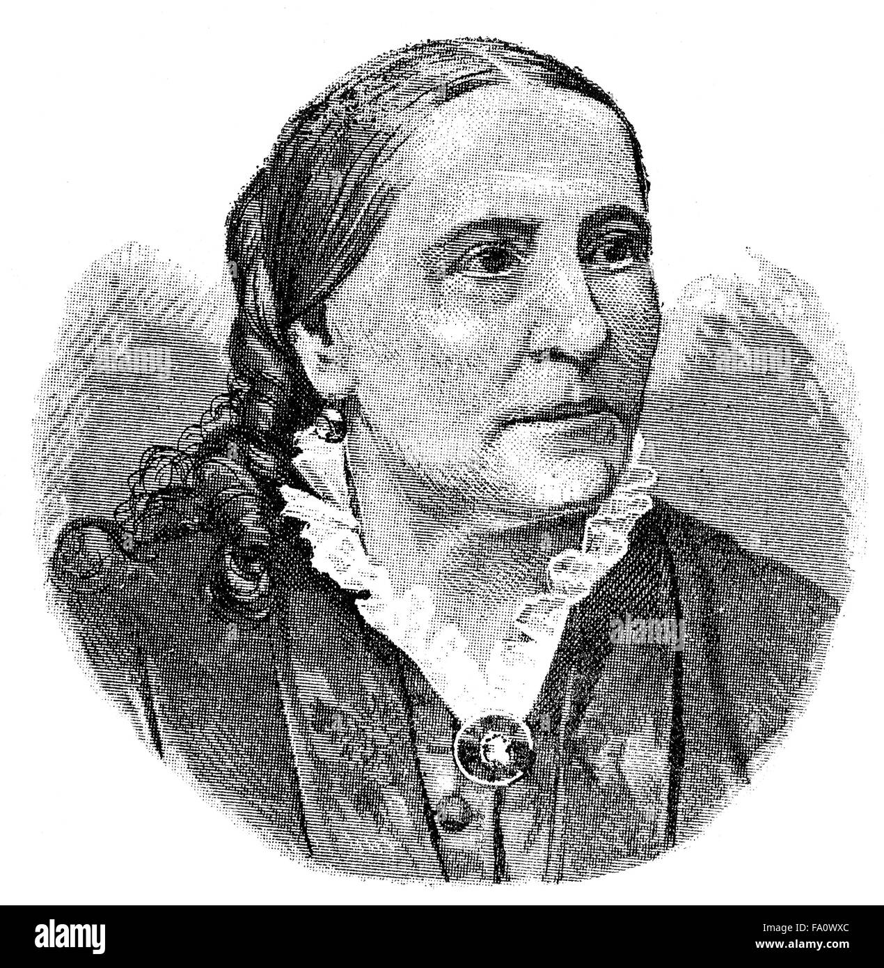 Maria Anna Löhn Siegel, 1830-1902, a German women's rights activist, writer and Royal Court actress, Stock Photo