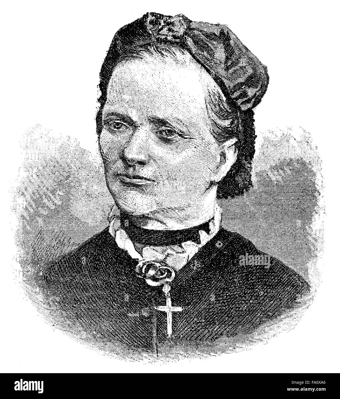 Julie Mathilde Kühne, 1837-1924, a German poet, Stock Photo