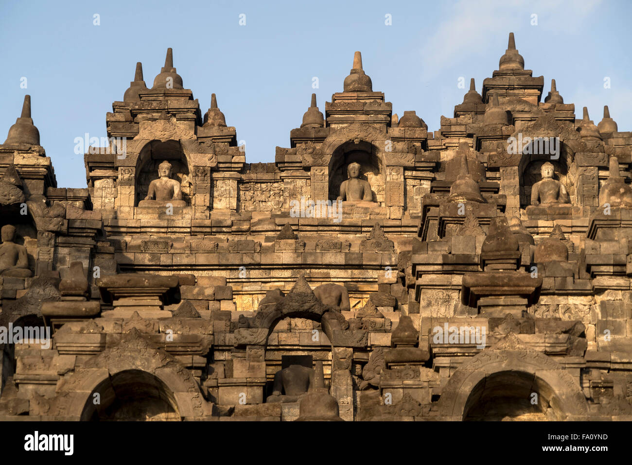 9th-century Mahayana Buddhist Temple Borobudur near Yogyakarta, Central Java, Indonesia, Asia Stock Photo