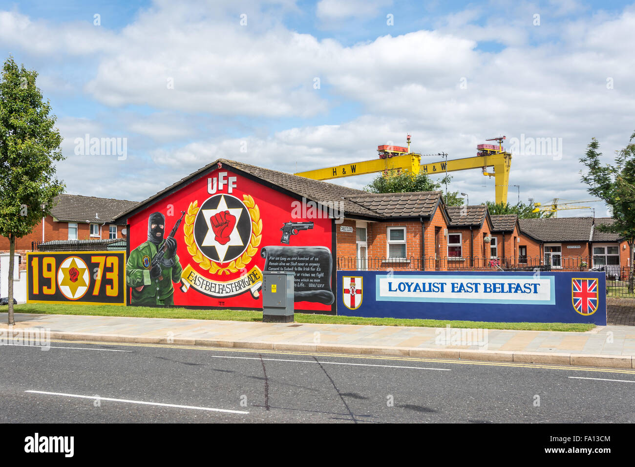Loyalist Freedom Corner in East Belfast murals Stock Photo